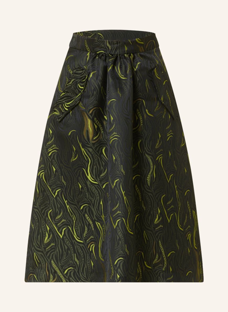 Max Mara Jacquard-Rock CELLULA: DUNKELGRÜN/ NEONGELB