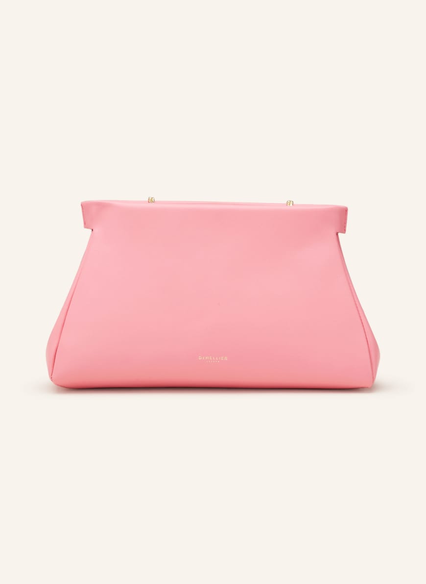 Blush patent clutch bag top