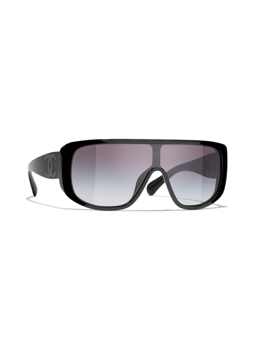 CHANEL Wraparound sunglasses in c888s6 - black/ purple