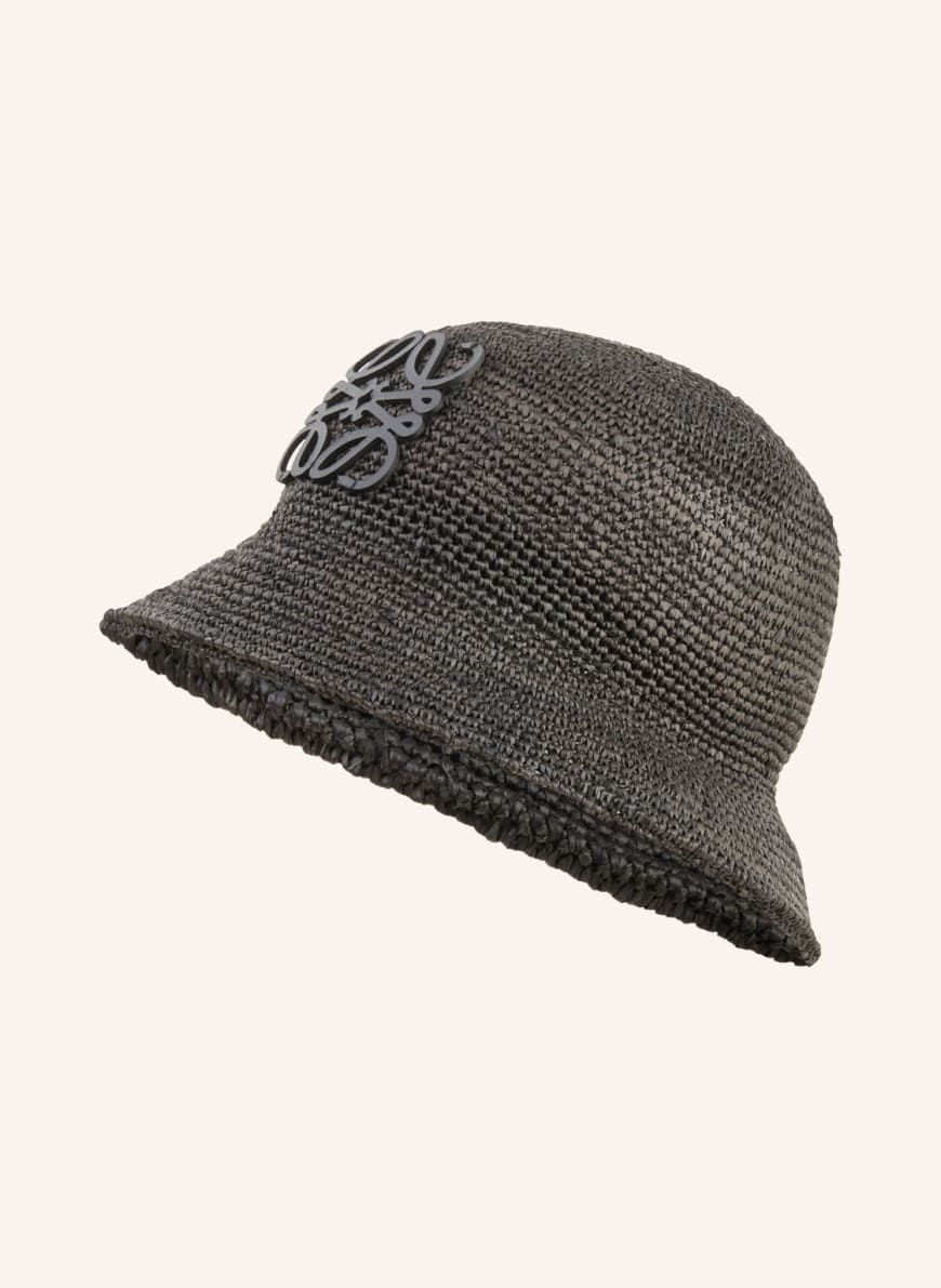LOEWE Strohhut ANAGRAM: SCHWARZ