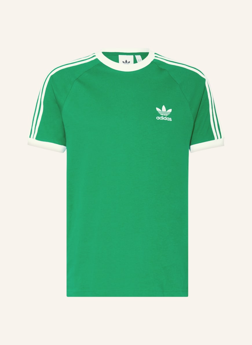 adidas Originals T Shirt mit Galonstreifen in grun weiss