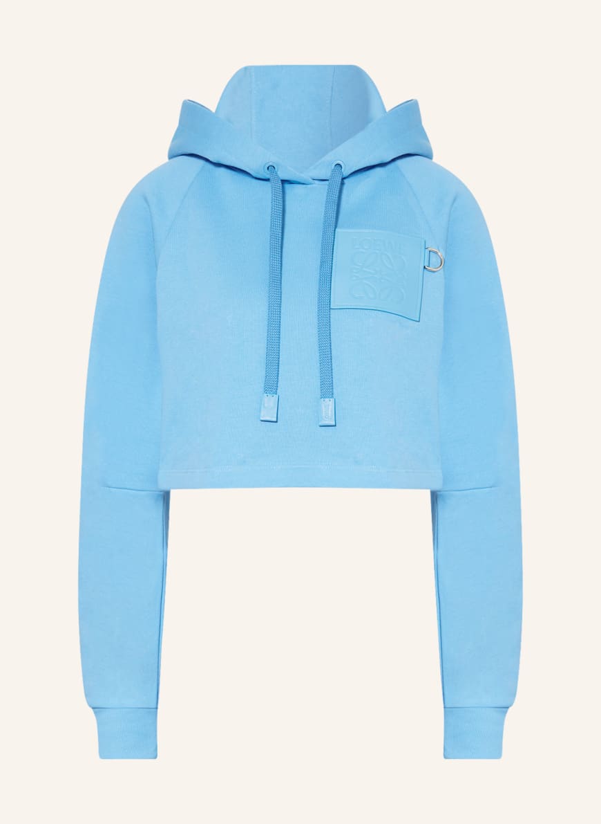 LOEWE Cropped hoodie ANAGRAM in light blue