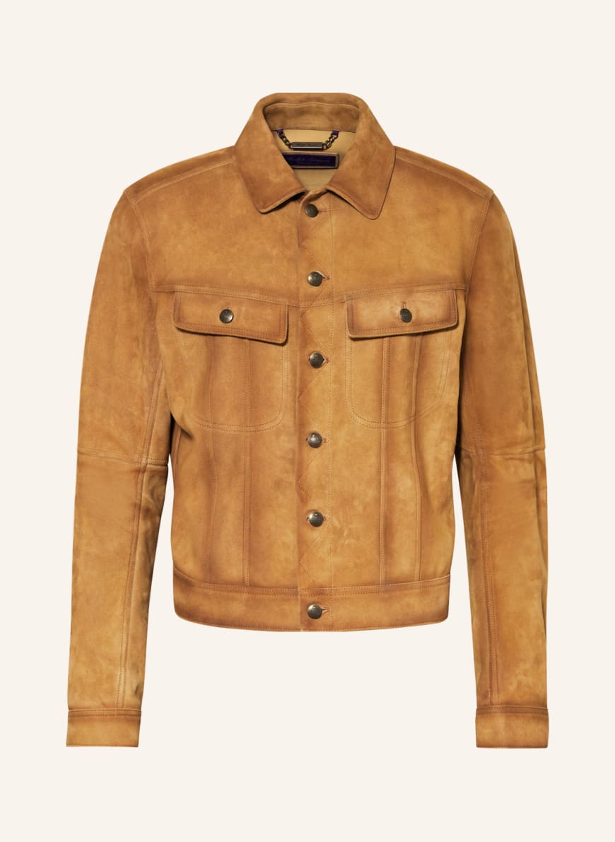 RALPH LAUREN PURPLE LABEL Leather jacket in light brown