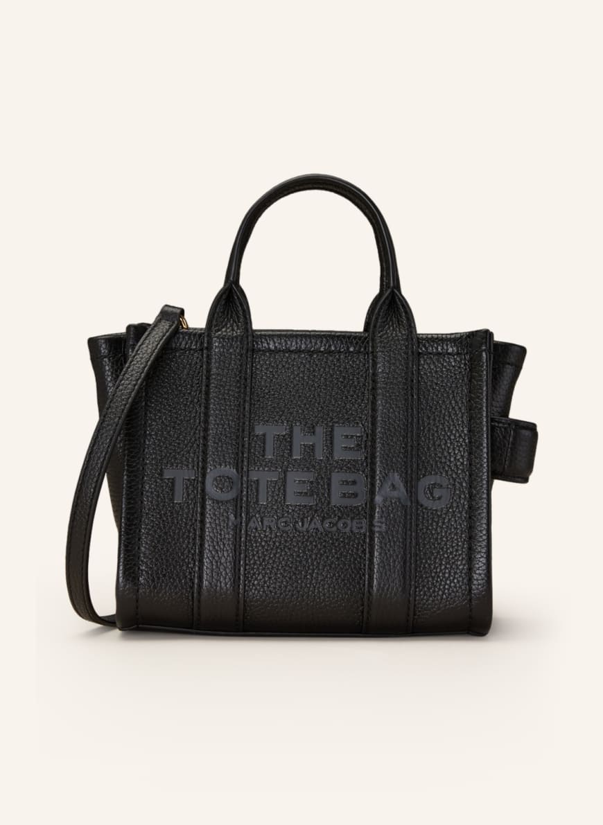 MARC JACOBS Shopper THE CROSSBODY TOTE BAG LEATHER: SCHWARZ