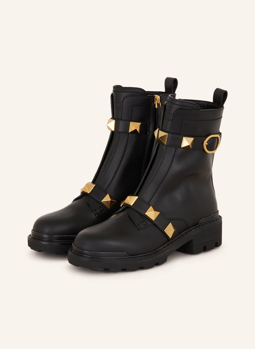 Stiefeletten Schwarz Gold Nieten Stiefeletten Damen ISABEL MARANT