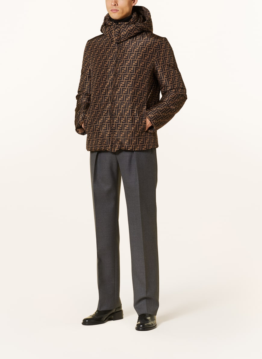 Fendi reversible fur hood padded jacket 2025
