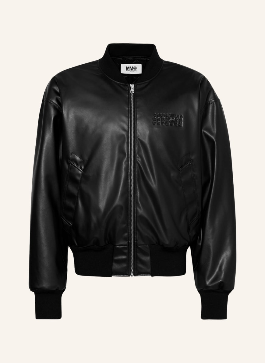 MM6 Maison Margiela Bomber jacket in leather look in black