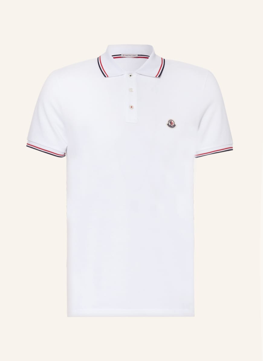 MONCLER SCOM2017 210 L/S PIQUE SHIRT MONCLER Piqué polo shirt in white