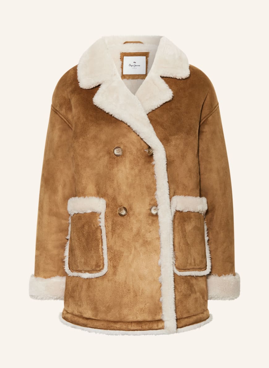 Pepe jeans faux fur coat outlet