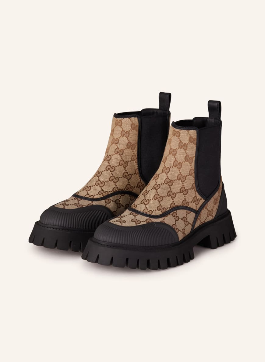 GUCCI Chelsea boots in 9751 beige ebony be.eb bl
