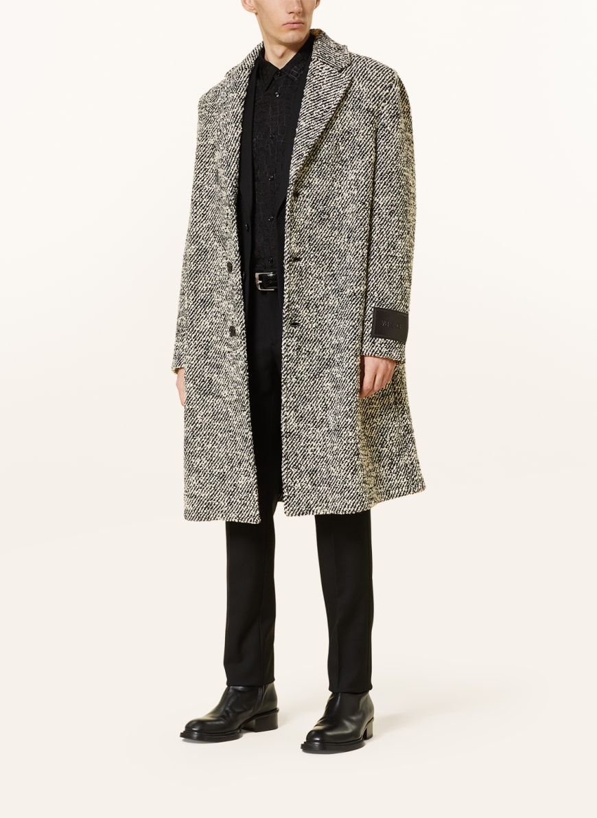 VERSACE Wool coat in black white