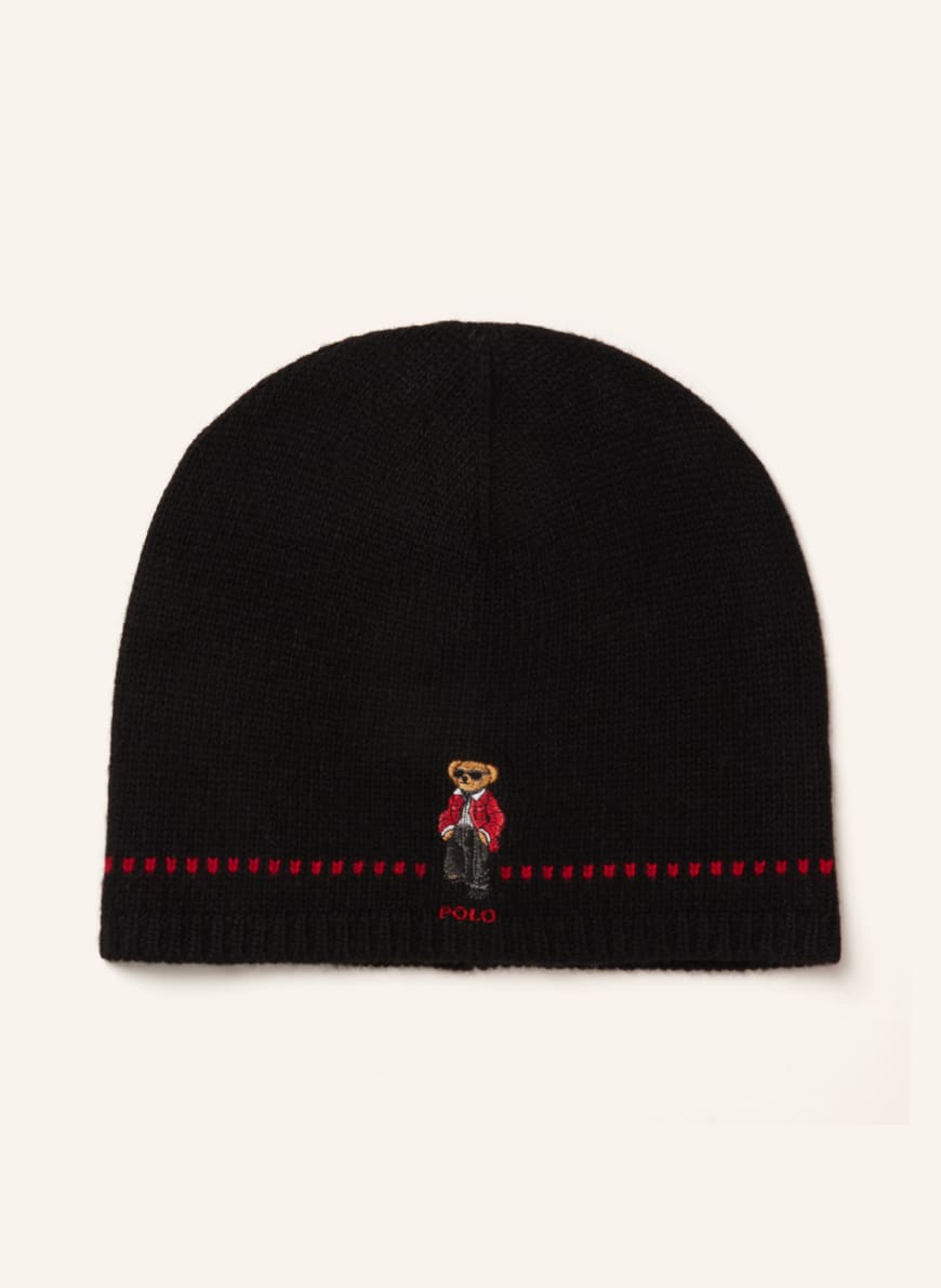 Black polo bear beanie 2025