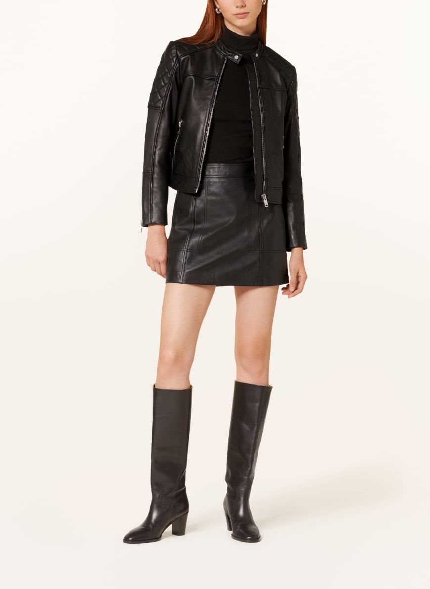 Reiss leather skirt sale on sale