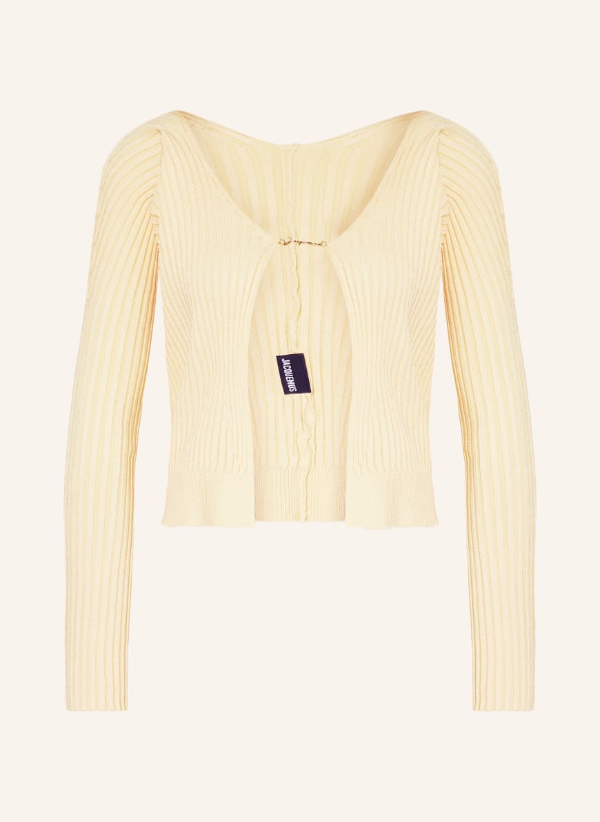 JACQUEMUS Cardigan LA MAILLE PRALU LOUNGE in light yellow JACQUEMUS Cardigan LA MAILLE PRALU LOUNGE in light yellow