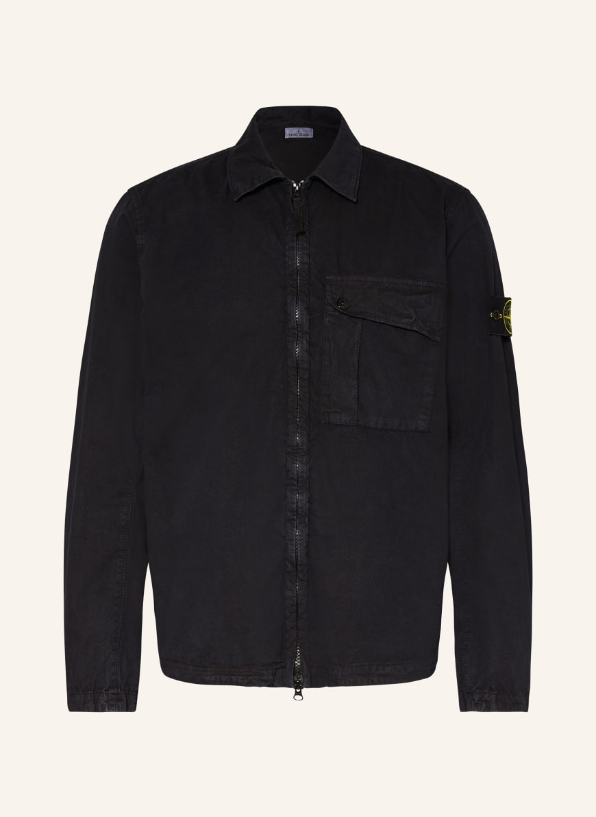 Black overshirt stone island discount