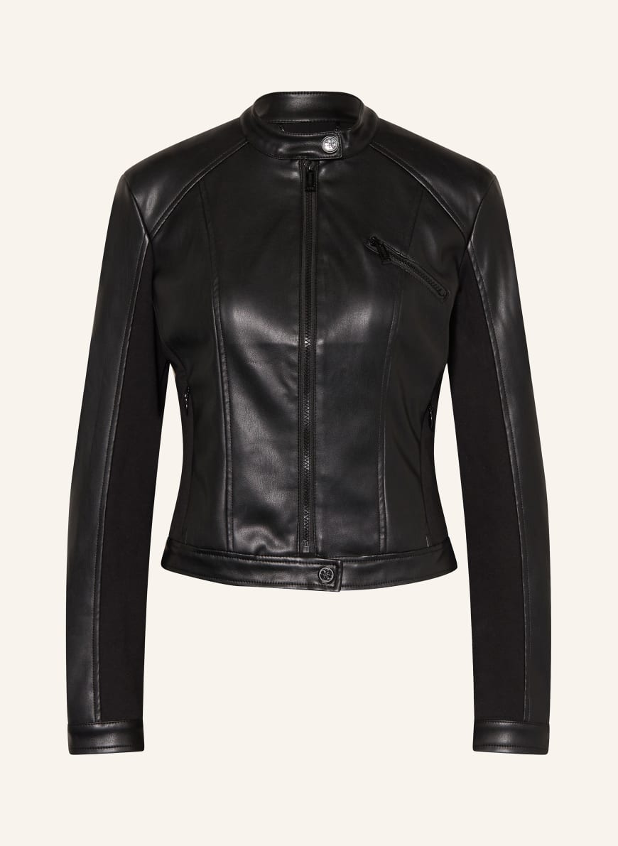 GUESS Biker jacket NEW FIAMETTA in leather look in black
