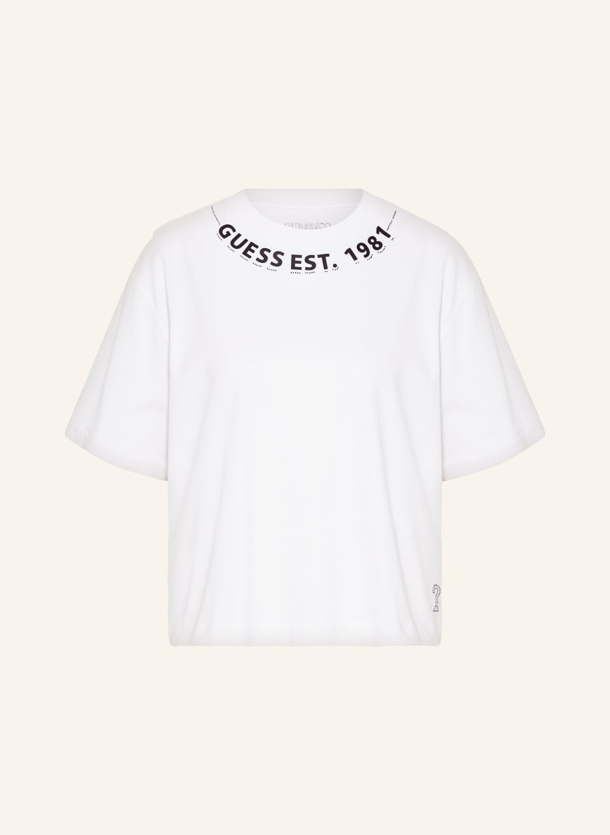 White guess logo t shirt discount