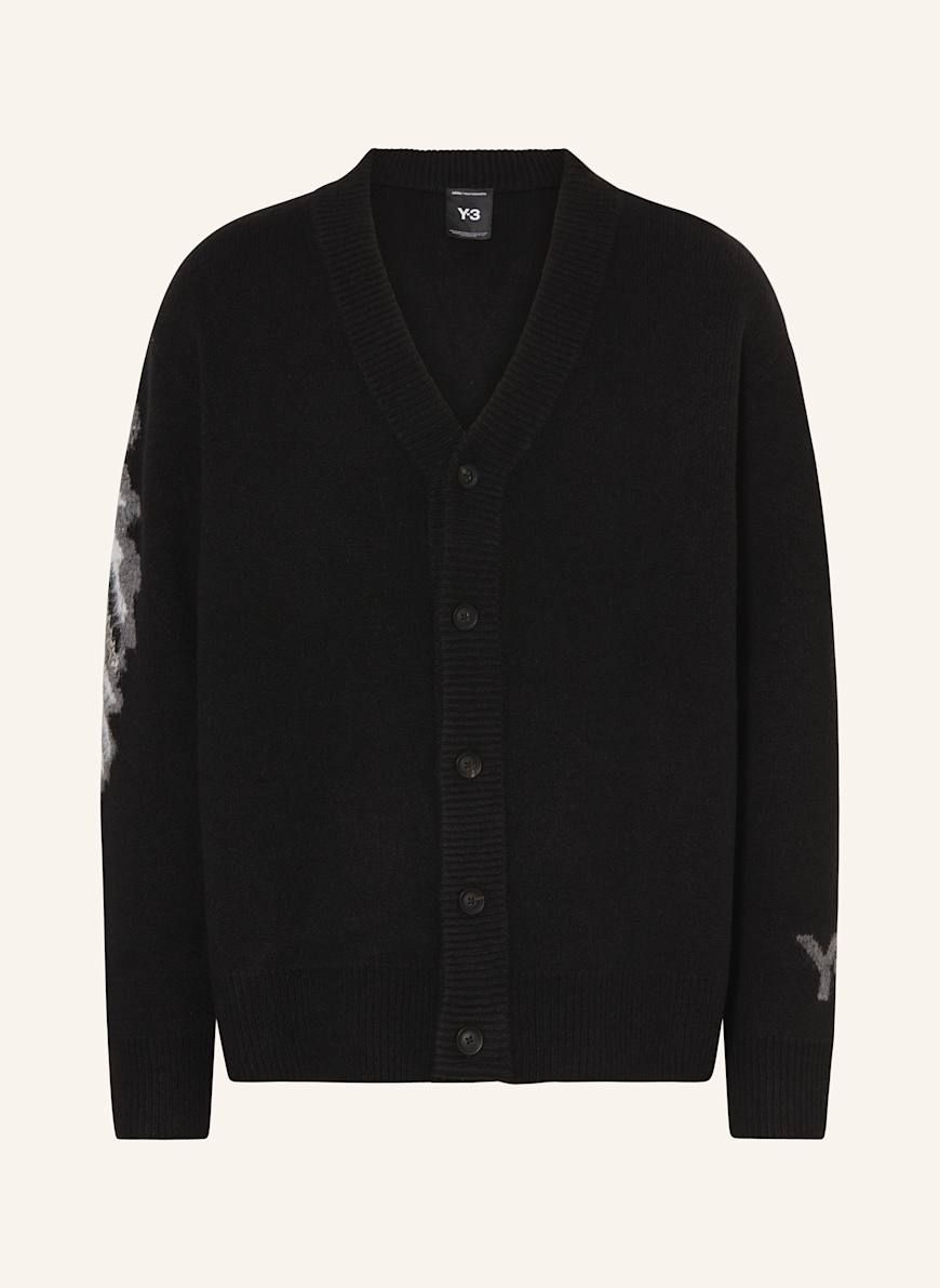 Y 3 Cardigan in black white gray