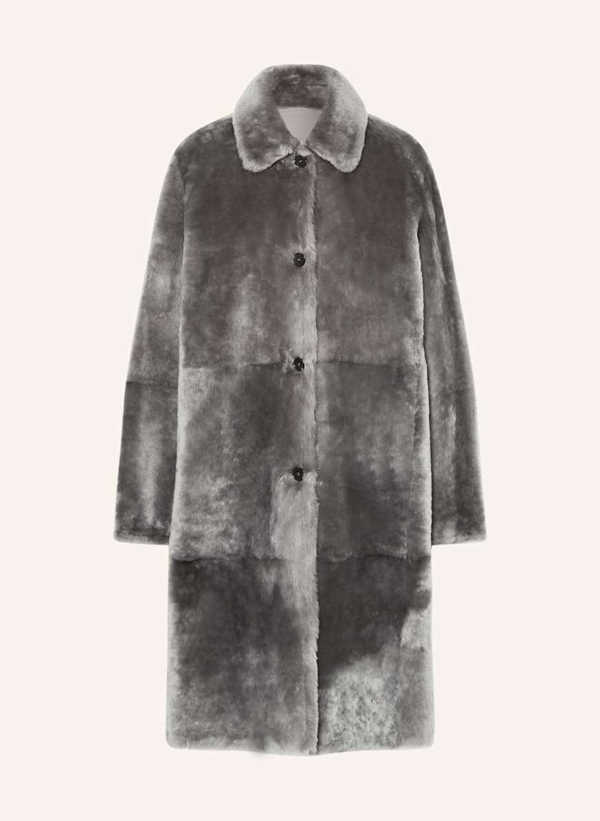 Lammfell-Mantel in grau