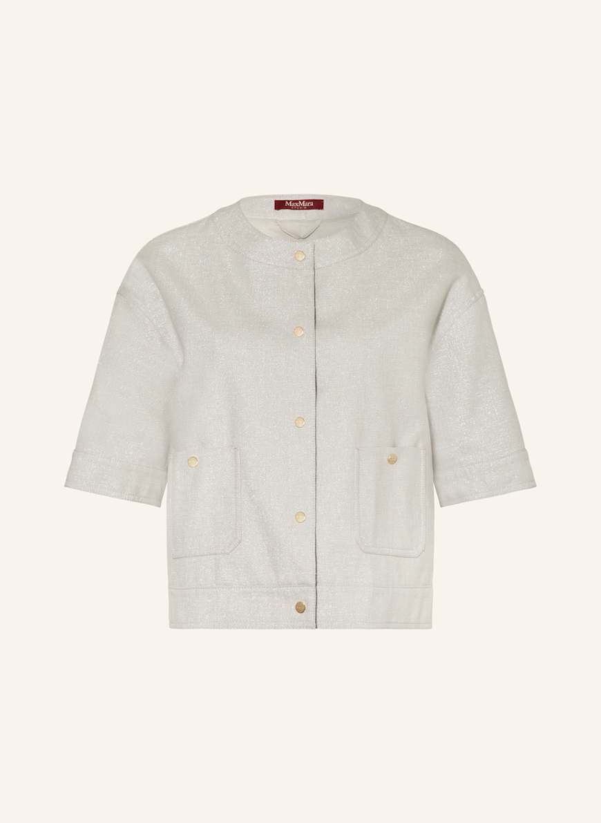 Max Mara STUDIO ボックスジャケット AGILE Max Mara STUDIO AGILE box jacket with linen and glitter