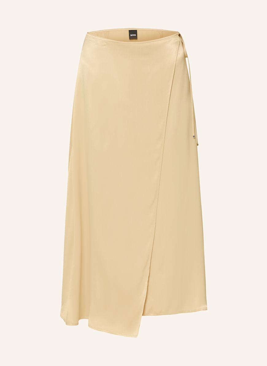 BOSS Wickelrock VAMARNI aus Satin: BEIGE