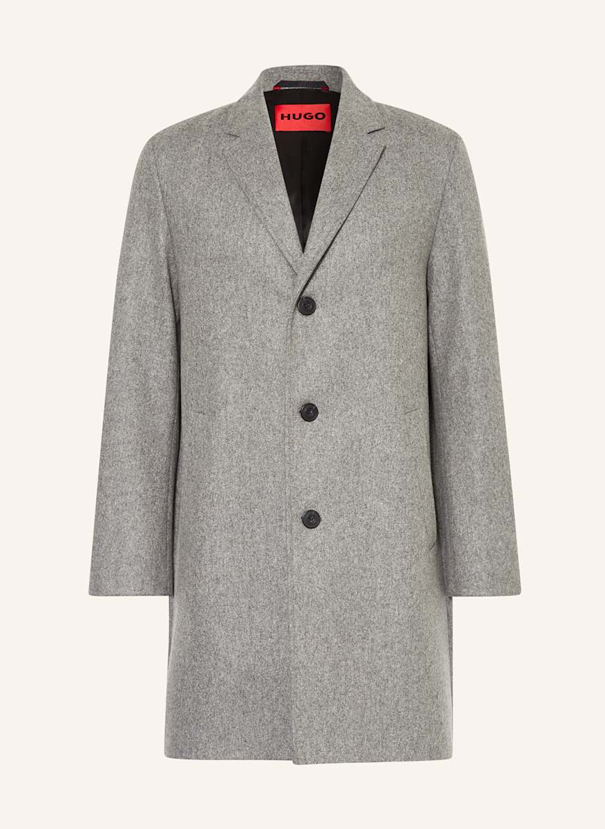 Slim Fit Mantel Hugo Boss Mantel Grau HUGO Wollmantel MALTE In Grau