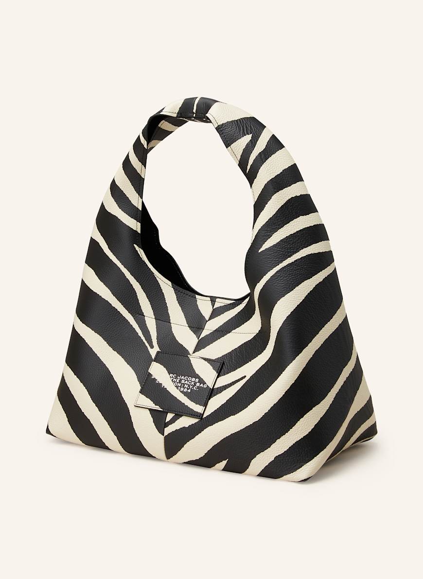MARC JACOBS Schultertasche THE SACK BAG ZEBRA in schwarz ecru