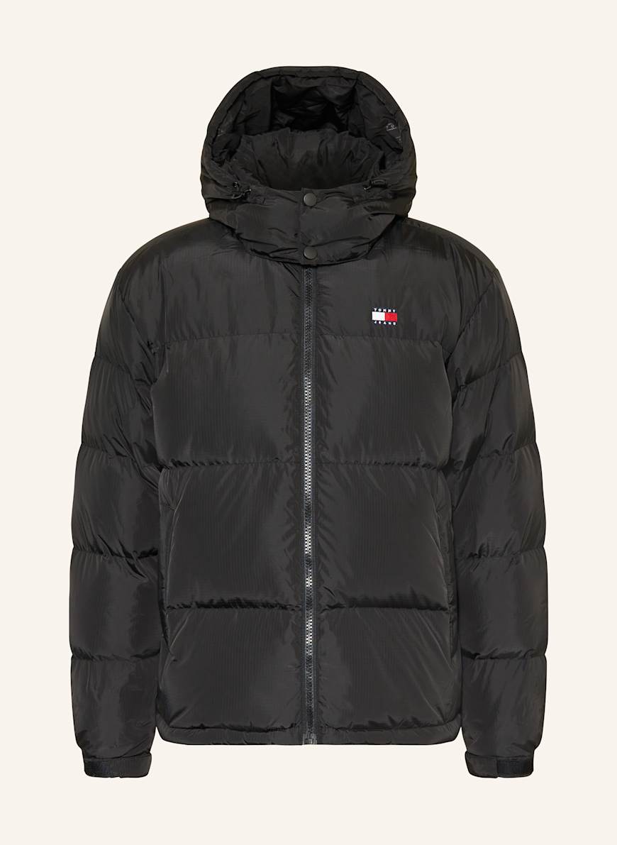 TOMMY JEANS Daunenjacke ALASKA mit abnehmbarer Kapuze in schwarz