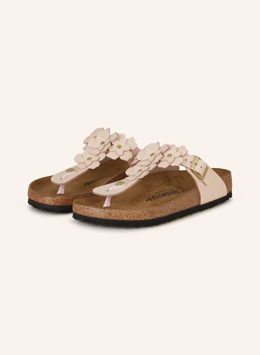 【Birkenstock】Gizeh 箱付き フラワー サンダル ミュール Birkenstock Womens Gizeh Flower Natural Leather Sandals