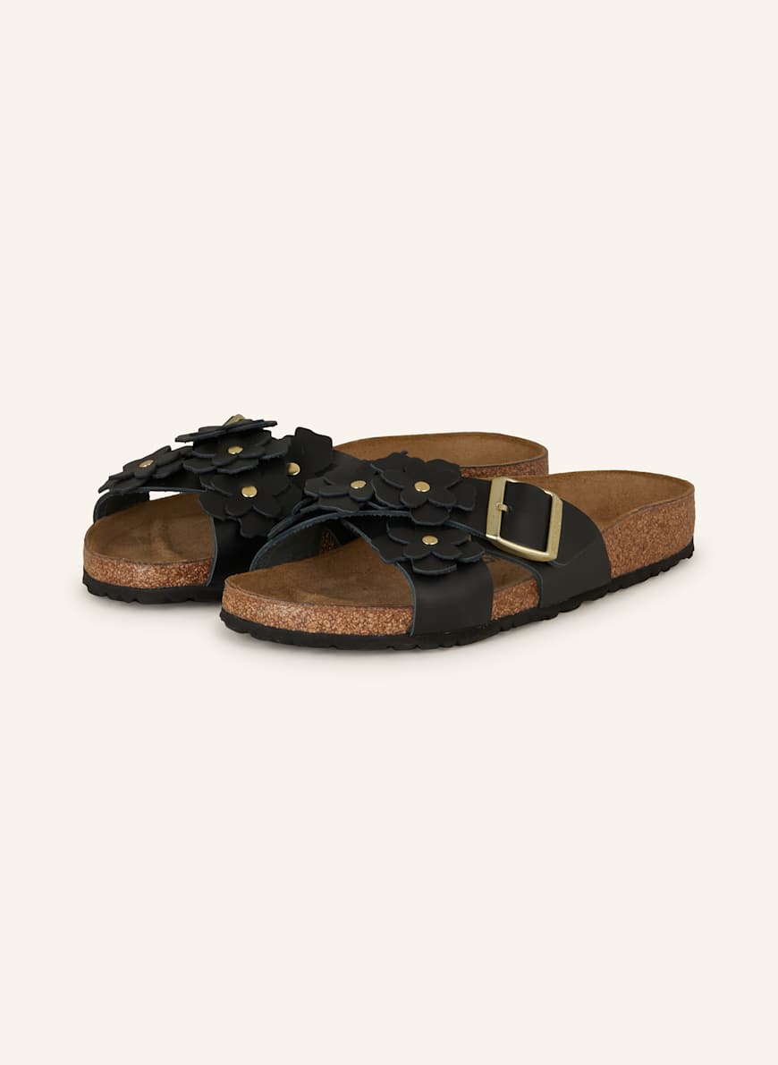 BIRKENSTOCK Pantoletten SIENA FLOWERS LE: SCHWARZ