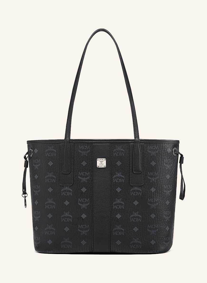 MCM LIZ SMALL reversible shopper with pouch in black