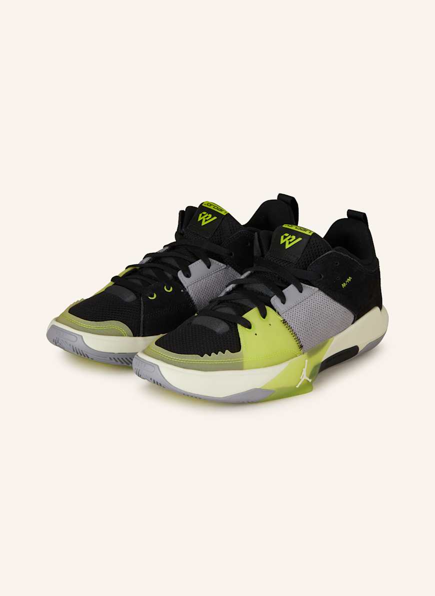 JORDAN Basketball shoes JORDAN ONE TAKE in black/ neon yellow/ gray
