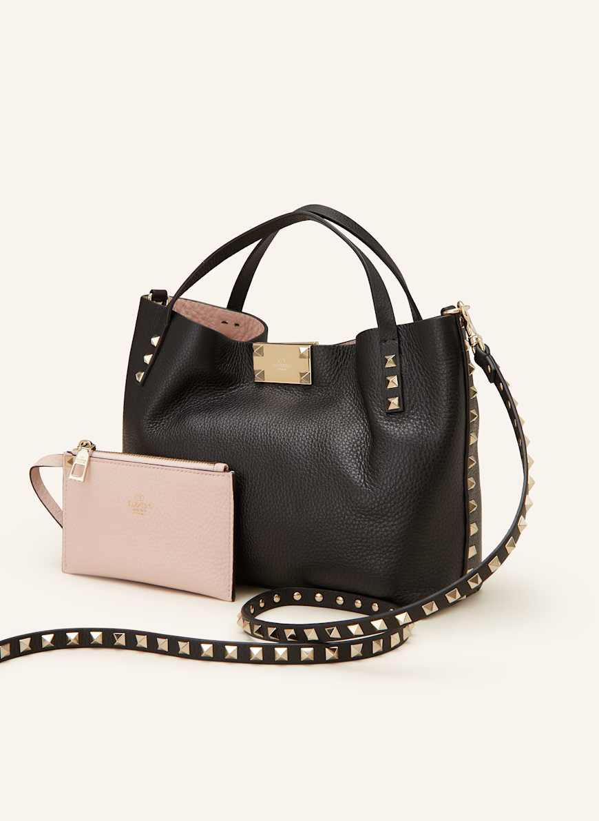 VALENTINO GARAVANI Handtasche ROCKSTUD mit Pouch in creme gold