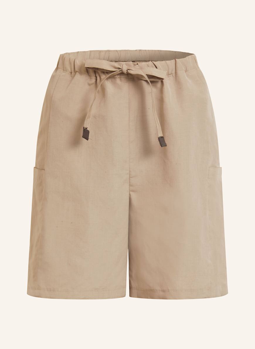 Max Mara QUEBEC shorts with linen and silk in beige