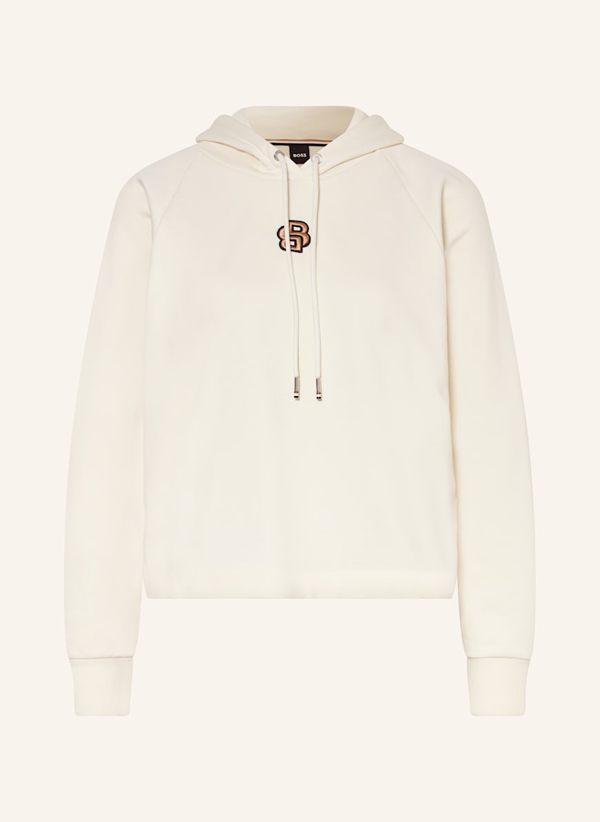 BOSS Cropped-Hoodie EMAES: ECRU