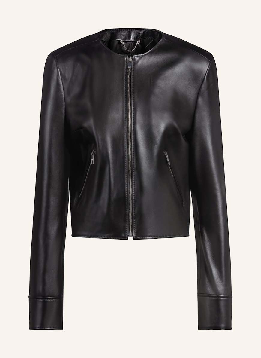 BOSS Lederjacke SADENITA: SCHWARZ