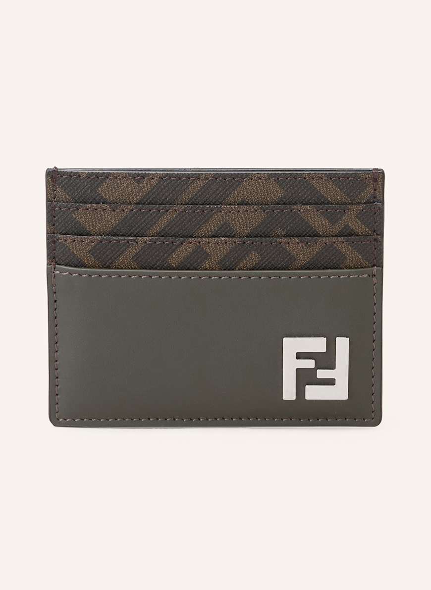 FENDI Kartenetui: KHAKI/ BRAUN