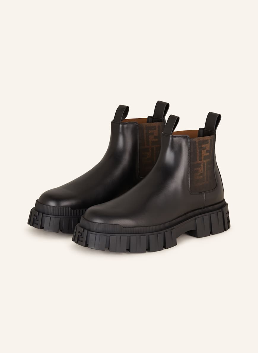 FENDI Plateau-Boots FF ELASTIC: SCHWARZ