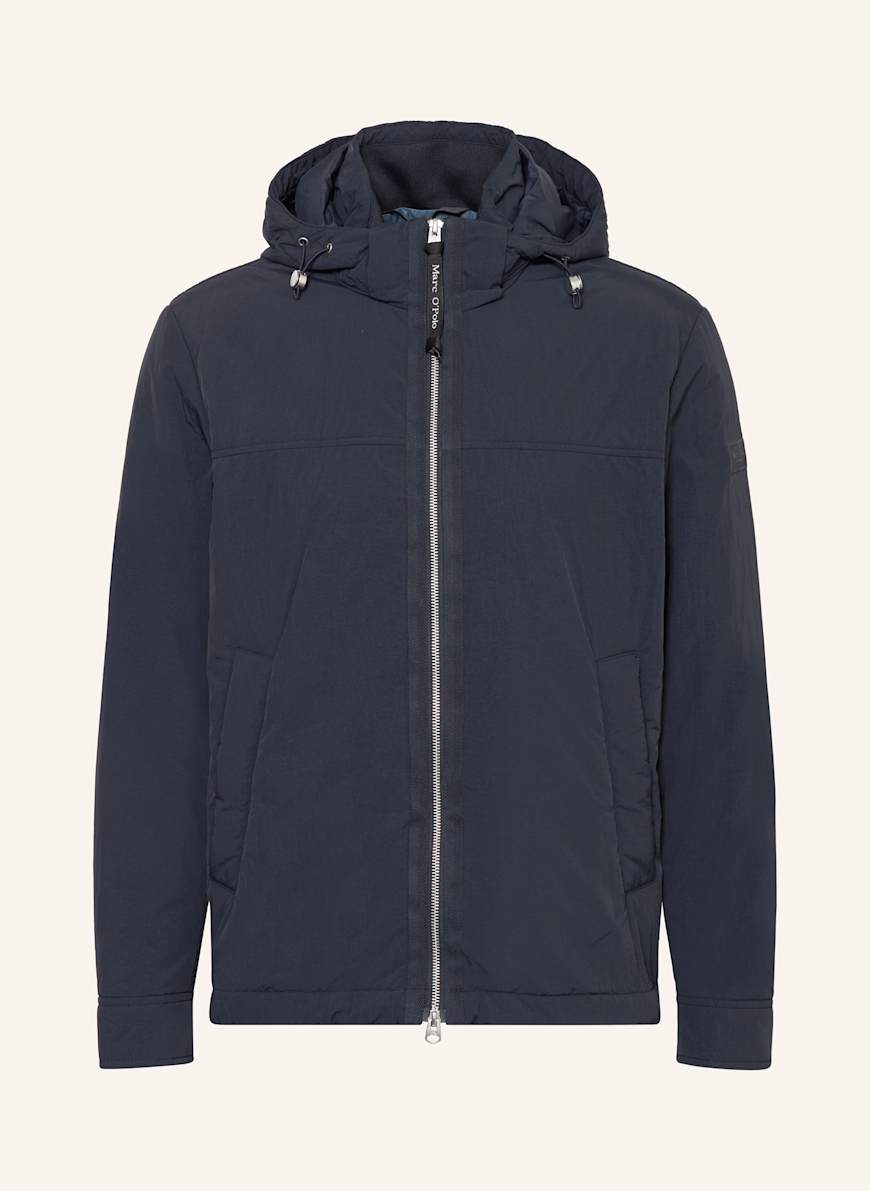Marc O'Polo Jacke mit abnehmbarer Kapuze in dunkelblau