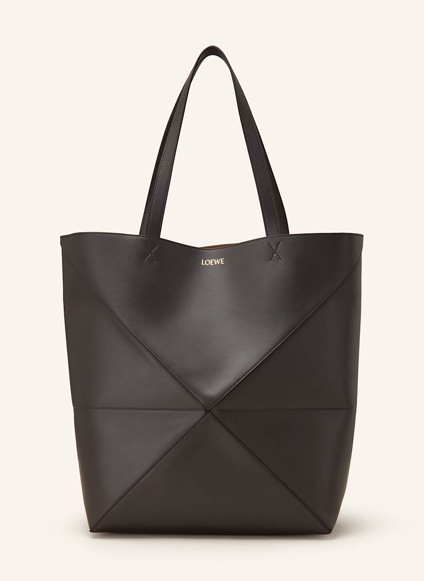LOEWE Shopper PUZZLE FOLD TOTE LARGE: DUNKELGRAU