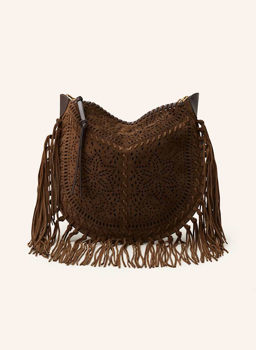 ISABEL MARANT Umhangetasche OSKAN mit Pouch in dunkelbraun