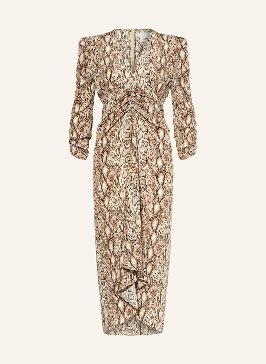 ISABEL MARANT Cocktailkleid ALBINI mit 3/4-Arm: BRAUN/ DUNKELBRAUN/ HELLBRAUN