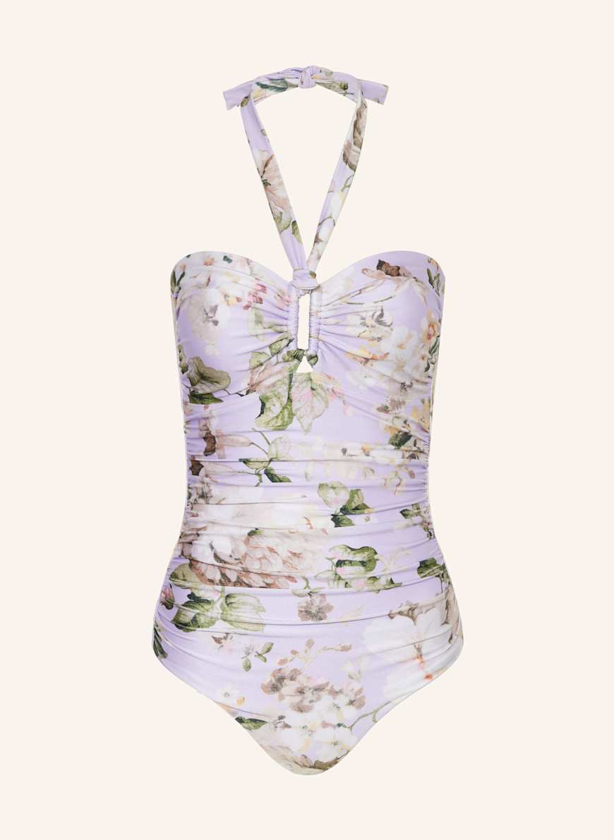 ZIMMERMANN ACACIA halter neck swimsuit in light purple