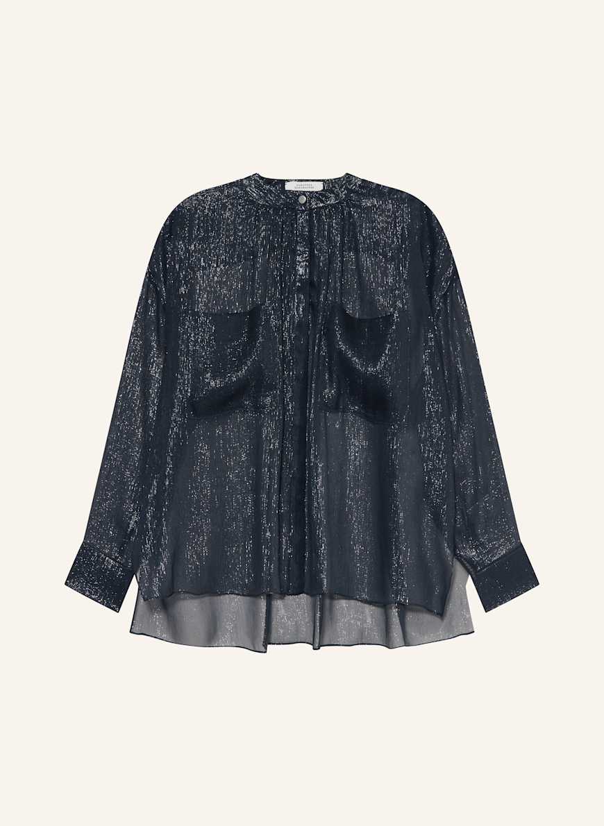 DOROTHEE SCHUMACHER Seidenbluse SHIMMERING SHINE: DUNKELBLAU/ SILBER