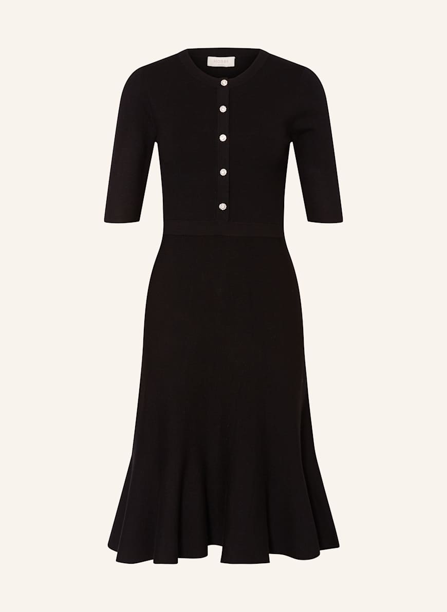 HOBBS Knit dress CECE with 3/4 sleeves in black