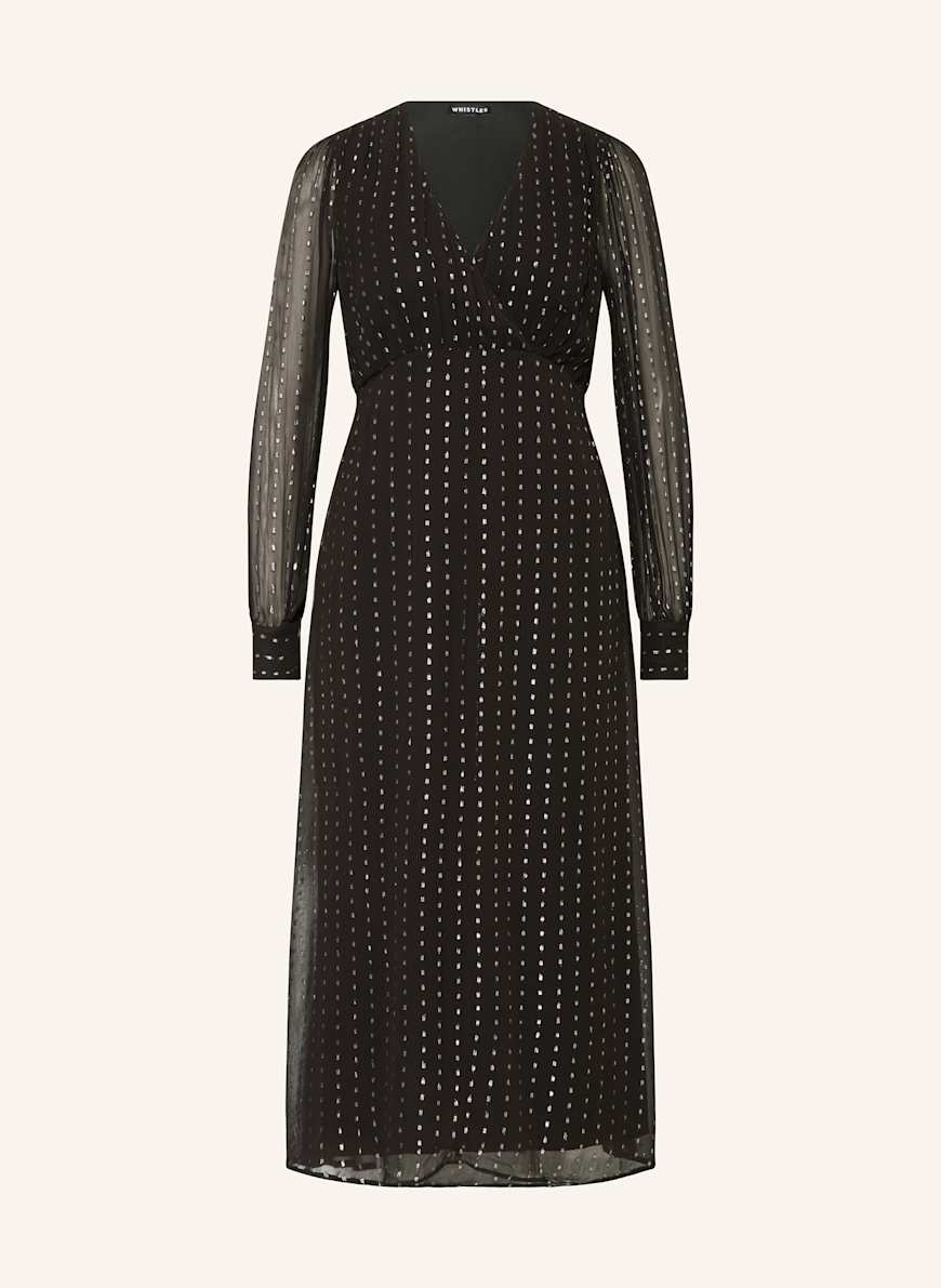 WHISTLES Kleid mit Glitzergarn in schwarz silber