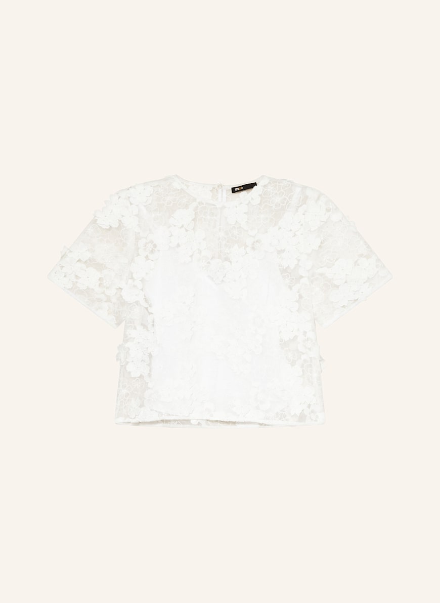 maje Blusenshirt aus Spitze mit Schmucksteinen: WEISS