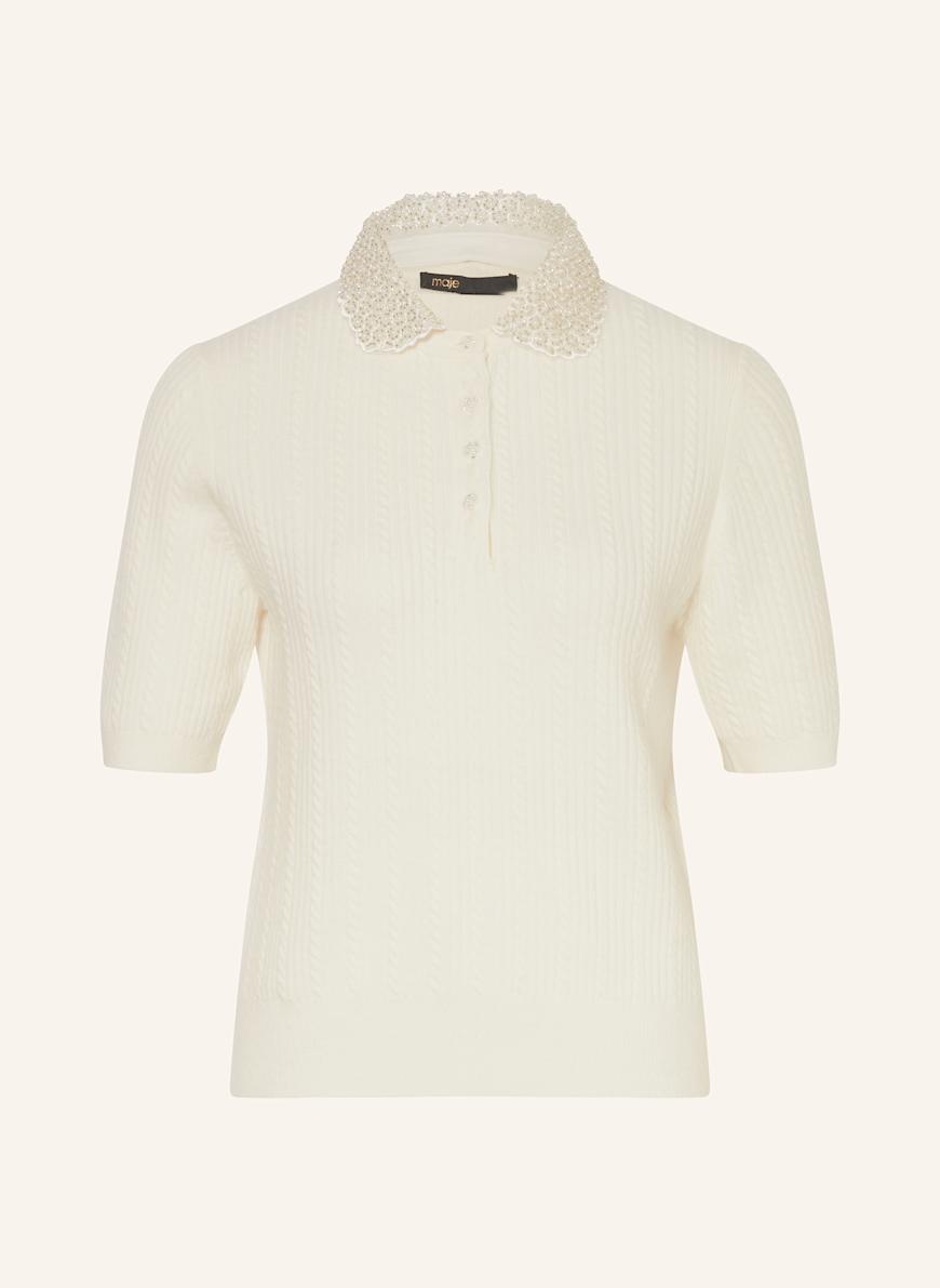 maje Strickshirt mit Schmucksteinen: ECRU