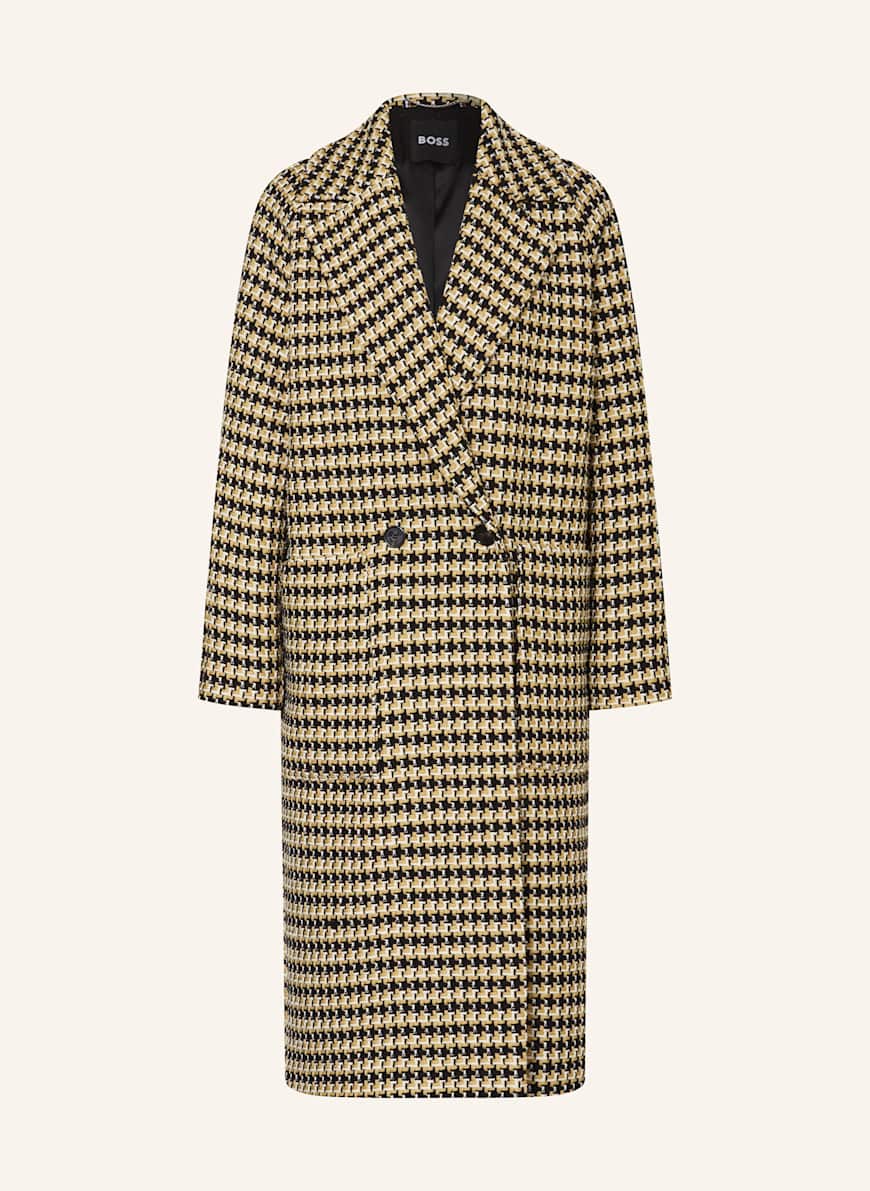 BOSS Tweed-Mantel CALODINO: SCHWARZ/ BEIGE/ WEISS
