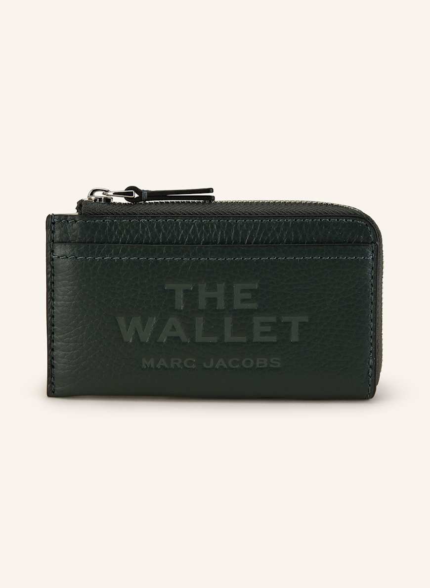 MARC JACOBS Geldbörse THE LEATHER TOP ZIP MULTI WALLET: DUNKELGRÜN